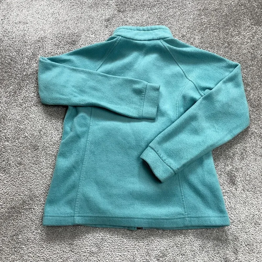 Columbia Fleece Jacket Kids Girls Large Blue Full Zip High Neck Outdoor Casual